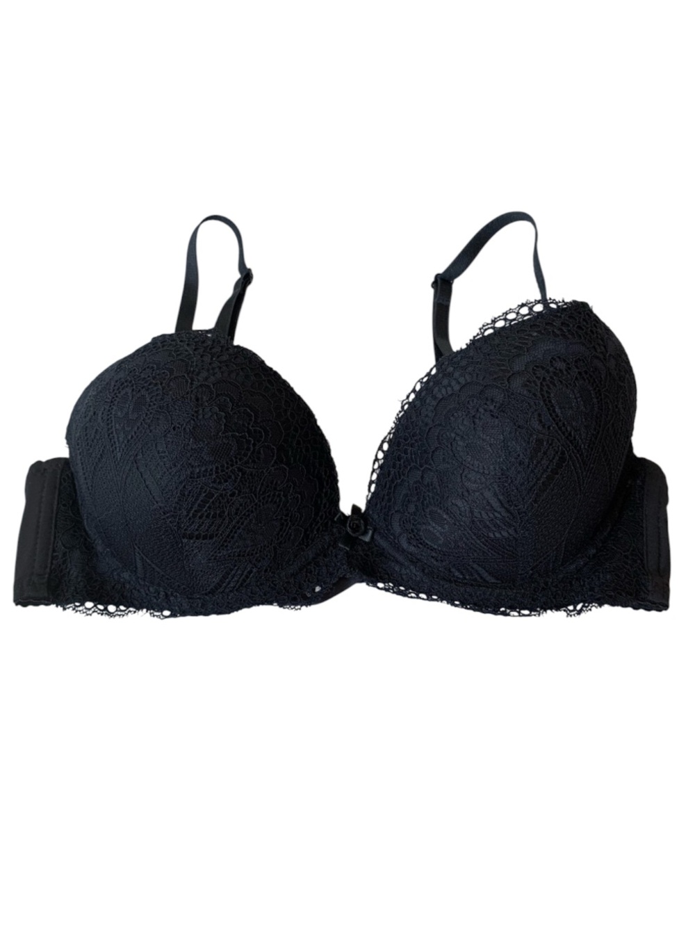 Black Lacy Padded Push Up Bra with Detachable Straps/Strapless Size Bra 36C